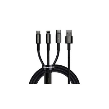 Baseus Tungsten Gold One-for-three Fast Charging Data Cable USB to M+L+C 3.5A