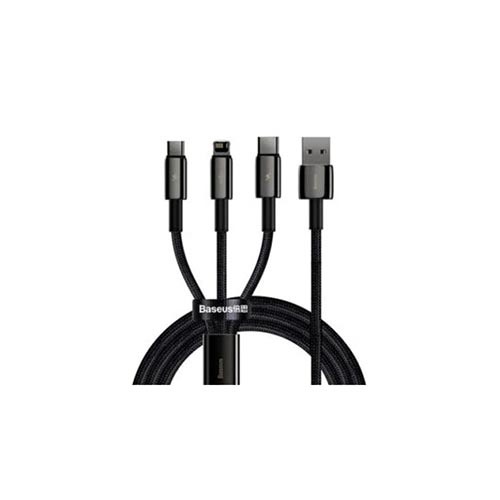 Baseus Tungsten Gold One-for-three Fast Charging Data Cable USB to M+L+C 3.5A Baseus Tungsten Gold One-for-three Fast Charging Data Cable USB to M+L+C 3.5A