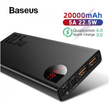 Baseus PPIMDA-A0A Adaman Metal Digital Display Quick Charge 22.5W 20000mAh Power Bank 