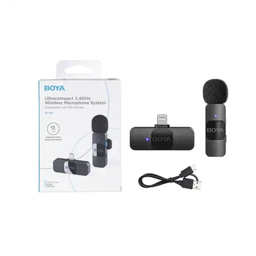 BOYA BY-V2 Wireless Microphone use for iPhone and iOS Device BOYA BY-V2 Wireless Microphone use for iPhone and iOS Device