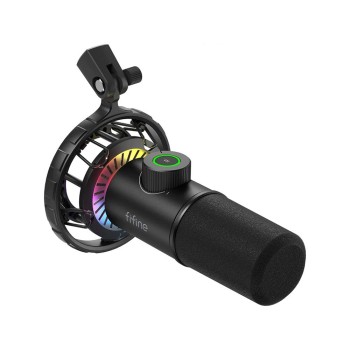 FIFINE K658 USB Dynamic Cardioid Microphone with Live Monitoring, Gain Control, Mute Button