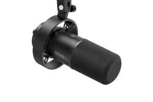 FIFINE K688 USB/XLR Dynamic Microphone with Shock Mount, Touch-Mute, Headphone Jack, I/O Controls for Podcasting
