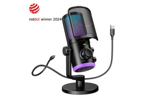 Fifine Ampligame AM6 condenser mic with game/chat mix, noise suppression, monitoring, I/O level & RGB controls Fifine Ampligame AM6 condenser mic with game/chat mix, noise suppression, monitoring, I/O level & RGB controls