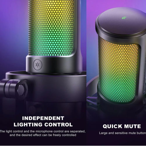 Fifine Ampligame A8 USB microphone with controllable RGB, live monitoring, input dial, pop filter for streaming Fifine Ampligame A8 USB microphone with controllable RGB, live monitoring, input dial, pop filter for streaming