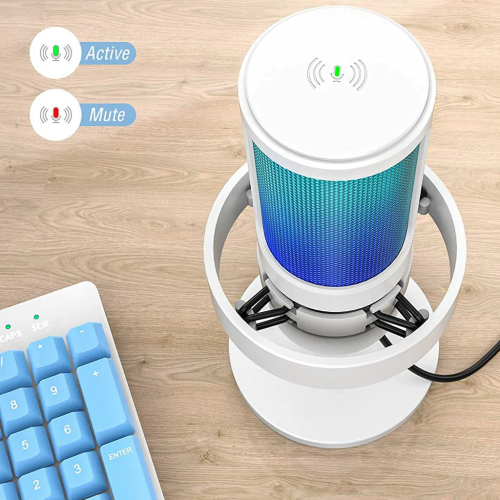 Fifine Ampligame A8 USB microphone with controllable RGB, live monitoring, input dial, pop filter for streaming Fifine Ampligame A8 USB microphone with controllable RGB, live monitoring, input dial, pop filter for streaming