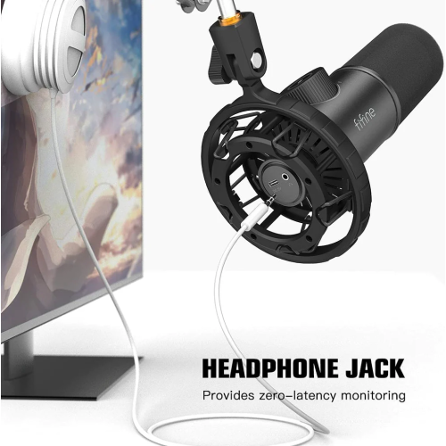 FIFINE K658 USB Dynamic Cardioid Microphone with Live Monitoring, Gain Control, Mute Button FIFINE K658 USB Dynamic Cardioid Microphone with Live Monitoring, Gain Control, Mute Button