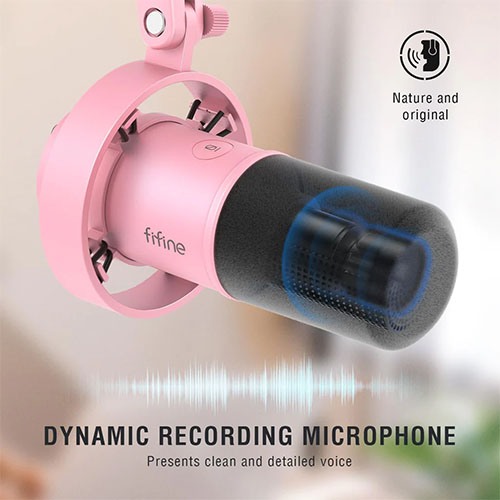 FIFINE K688 USB/XLR Dynamic Microphone with Shock Mount, Touch-Mute, Headphone Jack, I/O Controls for Podcasting FIFINE K688 USB/XLR Dynamic Microphone with Shock Mount, Touch-Mute, Headphone Jack, I/O Controls for Podcasting