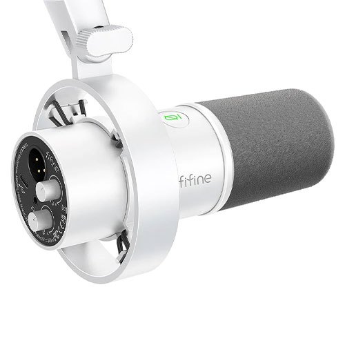 FIFINE K688 USB/XLR Dynamic Microphone with Shock Mount, Touch-Mute, Headphone Jack, I/O Controls for Podcasting FIFINE K688 USB/XLR Dynamic Microphone with Shock Mount, Touch-Mute, Headphone Jack, I/O Controls for Podcasting
