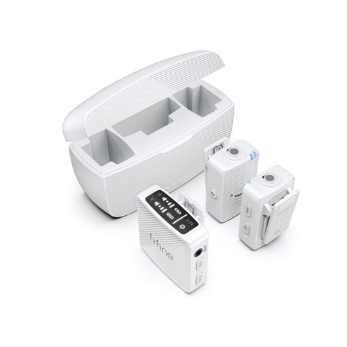 FIFINE M9 Dual Wireless Lavalier Microphone System with Charging Case & 3 Adapter Cables for Android, iPhone, Camera, PC