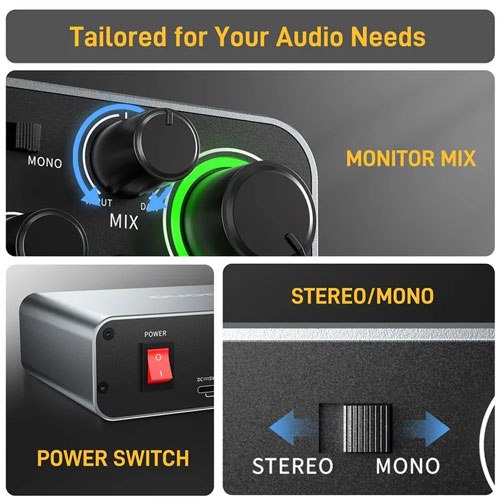 Maono PS22 Audio Interface For Recording, Music Production, Guitar Maono PS22 Audio Interface For Recording, Music Production, Guitar