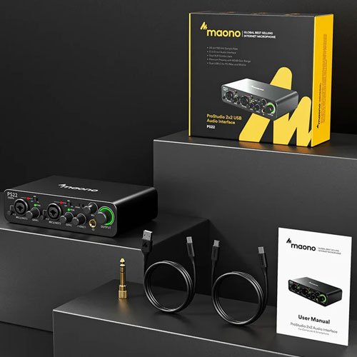 Maono PS22 Audio Interface For Recording, Music Production, Guitar Maono PS22 Audio Interface For Recording, Music Production, Guitar