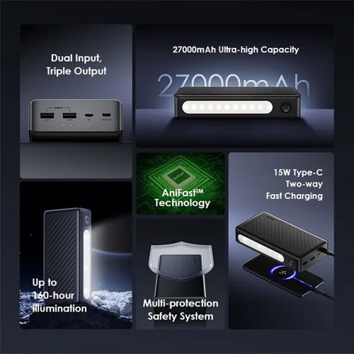 Oraimo Traveler 3 Lit 15W 27000mAh Power Bank (OPB-1270) Oraimo Traveler 3 Lit 15W 27000mAh Power Bank (OPB-1270)