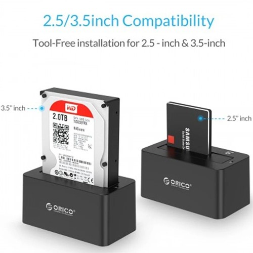 ORICO 6619SUS3 DUAL BAY 2.5INCH AND 3.5INCH SATA USB 3.0 HDD ENCLOSURE WITH DOCKING STATION ORICO 6619SUS3 DUAL BAY 2.5INCH AND 3.5INCH SATA USB 3.0 HDD ENCLOSURE WITH DOCKING STATION