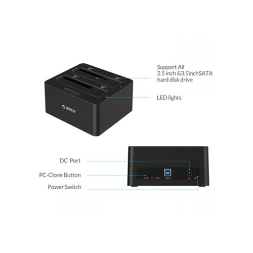 ORICO 6629SUS3 DUAL BAY 2.5/3.5INCH SATA USB 3.0 HDD ENCLOSURE WITH DOCKING STATION ORICO 6629SUS3 DUAL BAY 2.5/3.5INCH SATA USB 3.0 HDD ENCLOSURE WITH DOCKING STATION