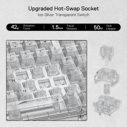 Redragon ELF PRO K649 Transparent Mechanical Keyboard Redragon ELF PRO K649 Transparent Mechanical Keyboard
