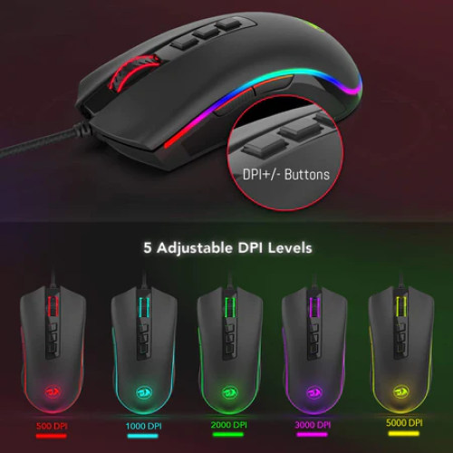 Redragon M711 COBRA 7 Programmable Buttons RGB Backlit Gaming Mouse
