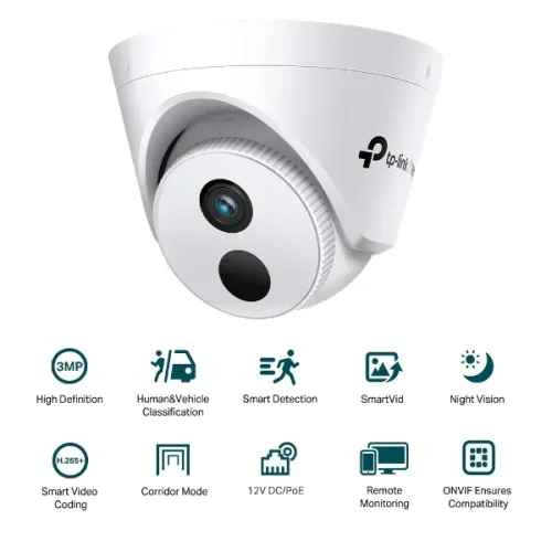 TP-Link VIGI C430I IR Turret IP 3MP 4mm Lens Camera TP-Link VIGI C430I IR Turret IP 3MP 4mm Lens Camera