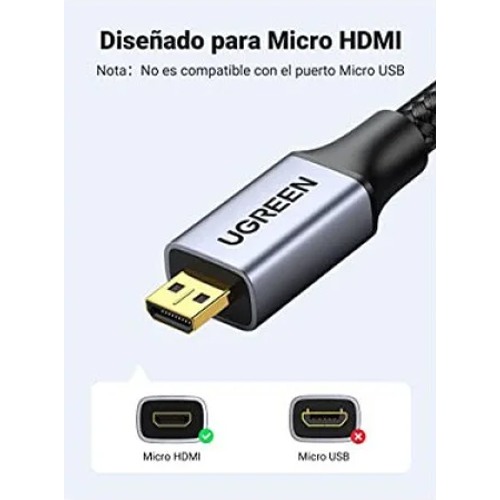 UGREEN 10550 4K 60HZ MICRO HDMI 2.0 TO HDMI CABLE 1.5M UGREEN 10550 4K 60HZ MICRO HDMI 2.0 TO HDMI CABLE 1.5M