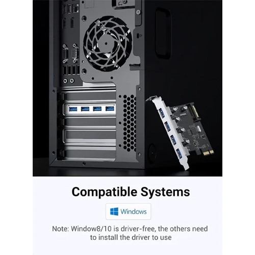 UGREEN 30716 PCI E TO 4 PORT USB 3.0 EXPANSION CARD UGREEN 30716 PCI E TO 4 PORT USB 3.0 EXPANSION CARD