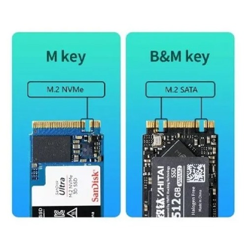 UGREEN CM440/55282 USB C DOCKING STATION M.2 NVME SATA DUAL PROTOCOL CASE