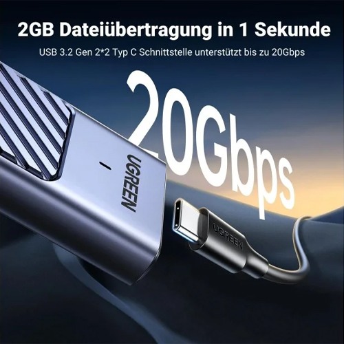 UGREEN CM559 (35576) 20GBPS DUAL PROTOCOL NVME SATA SSD ENCLOSURE