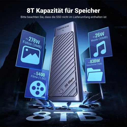 UGREEN CM559 (35576) 20GBPS DUAL PROTOCOL NVME SATA SSD ENCLOSURE