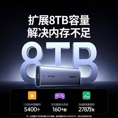 UGREEN CM767 M.2NVME/SATA 20GBPS ENCLOSURE (55150)