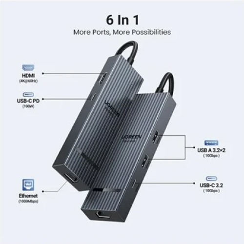 UGREEN CM828 (45364) 6 IN 1 USB C DOCKING STATION