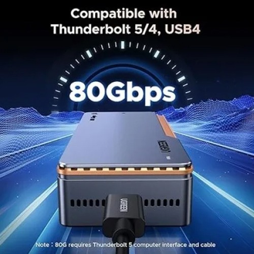 UGREEN D705 THUNDERBOLT 5 80GBPS M.2NVME SSD ENCLOSURE(45789)