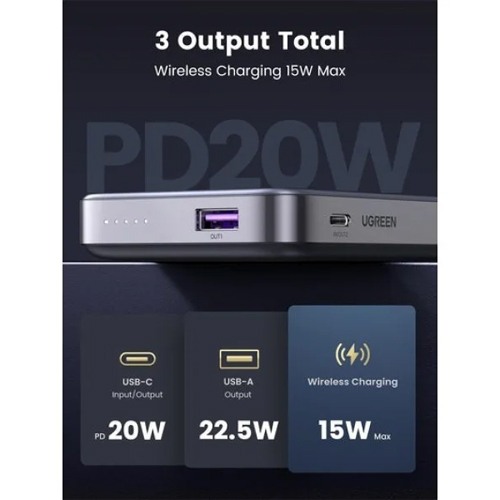 UGREEN PB206(15086) FOLDABLE KICKSTAND MAGNETIC WIRELESS POWER BANK UGREEN PB206(15086) FOLDABLE KICKSTAND MAGNETIC WIRELESS POWER BANK