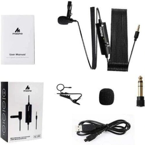 Maono AU-100R Clip-on Rechargeable Omnidirectional Lavalier Mic Maono AU-100R Clip-on Rechargeable Omnidirectional Lavalier Mic