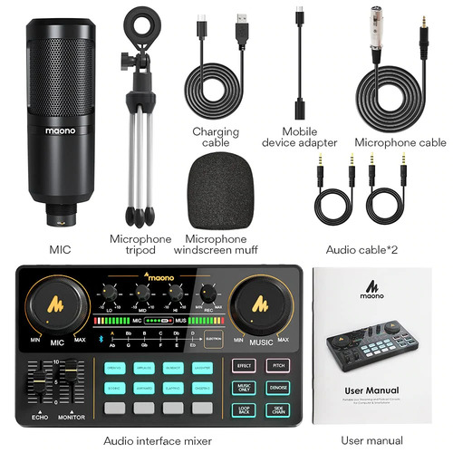 Maono AU-AM200 S1 MaonoCaster Lite Portable All-in-One Podcast Production Studio