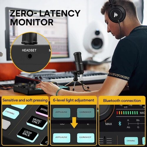 Maono AU-AM200 S1 MaonoCaster Lite Portable All-in-One Podcast Production Studio