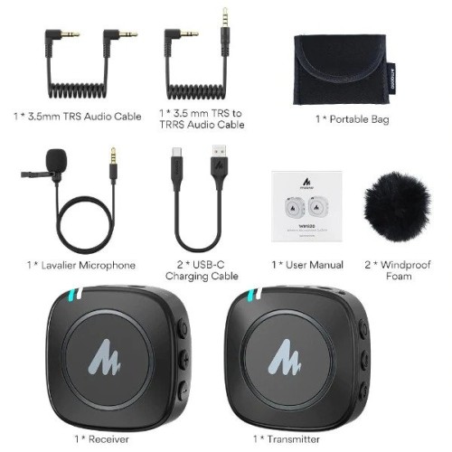 Maono WM820 Real-time Monitoring and Mute Wireless Lavalier Microphone Maono WM820 Real-time Monitoring and Mute Wireless Lavalier Microphone